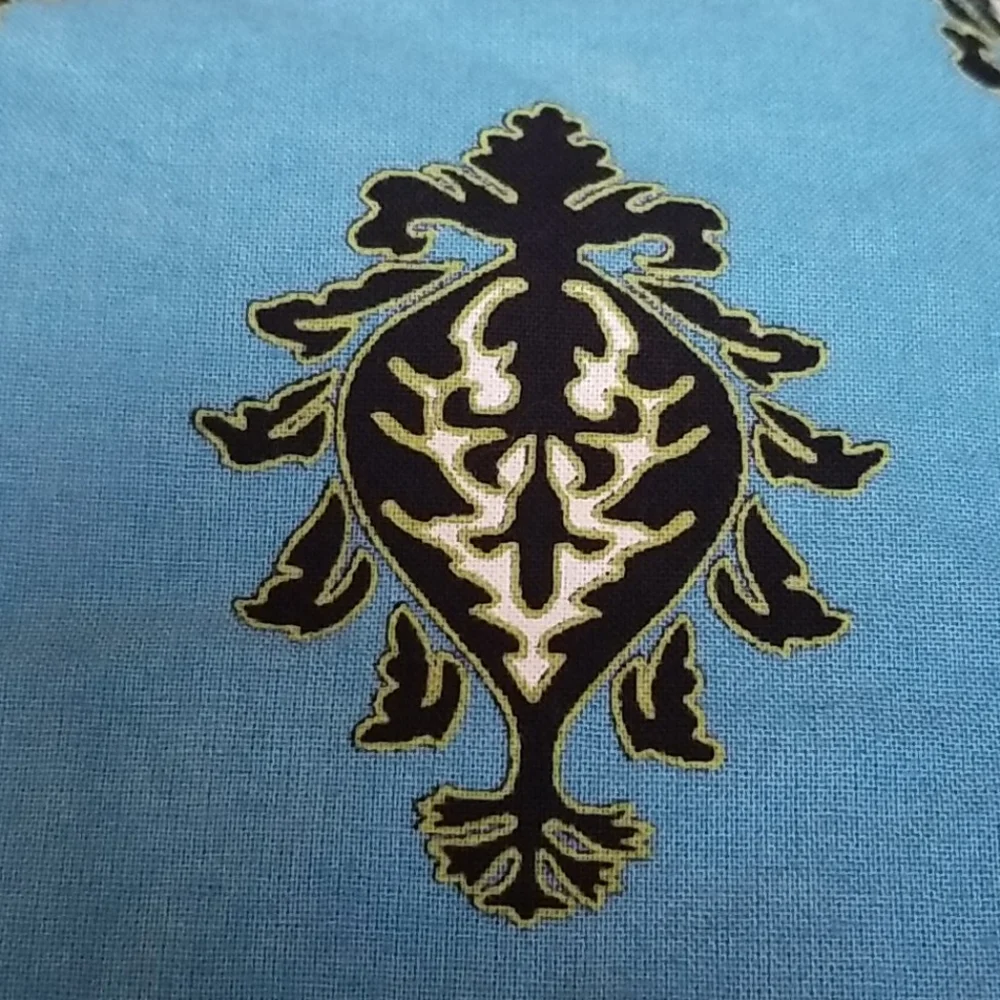 Hen House Linens Blue Black Cocktail Apron with Tie Bow & Pocket